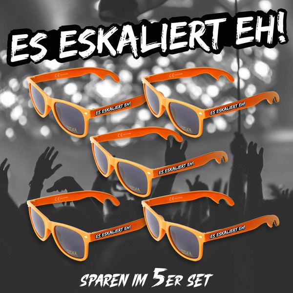 5x Es eskaliert eh! | Sonnenbrille orange oder pink