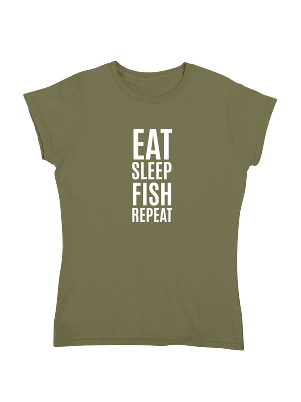 EAT SLEEP FISH REPEAT | Damen T-Shirt