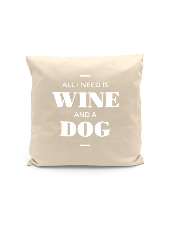 Wine & Dog | Kissen Quadratisch