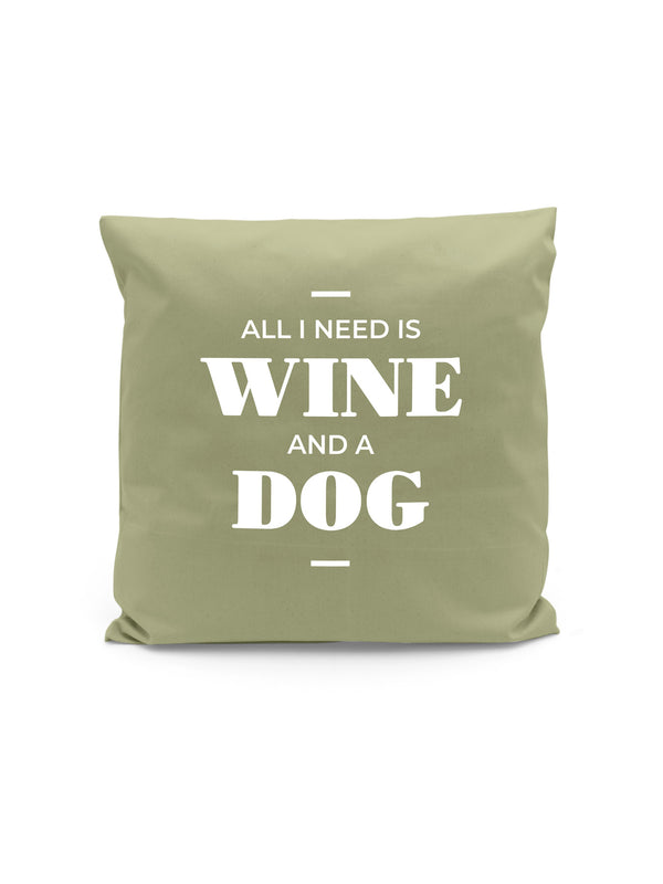 Wine & Dog | Kissen Quadratisch