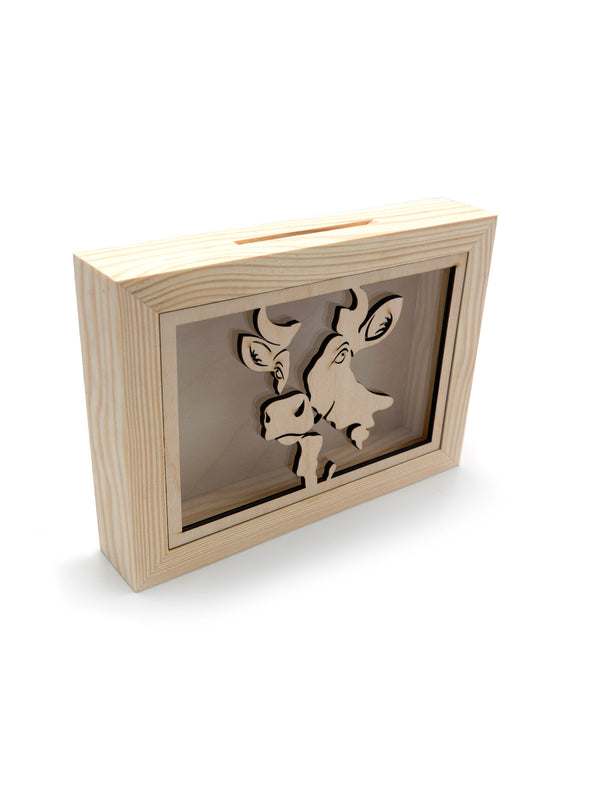 "Kuh" | Spardose Holz