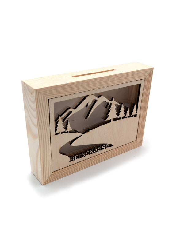 "Reisekasse" | Spardose Holz