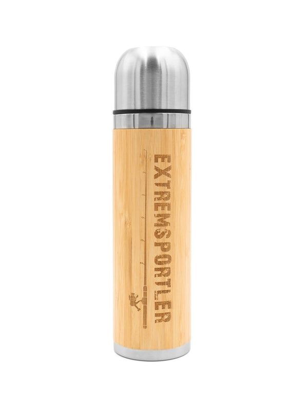 EXTREMSPORTLER - Angeln | Bambus Thermosflasche