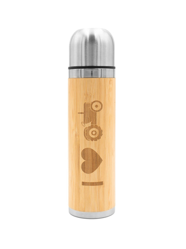 Ich liebe Trecker | Bambus Thermosflasche