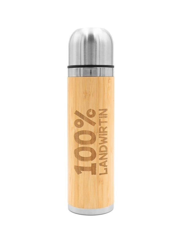 100% Landwirtin | Bambus Thermosflasche