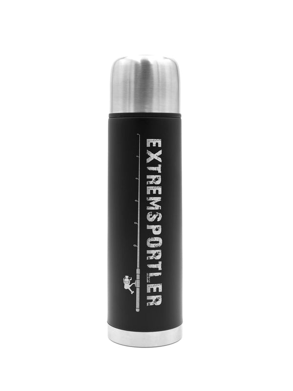 EXTREMSPORTLER - Angeln | Thermosflasche Schwarz