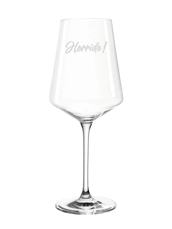 Weinglas mit "Horrido" Gravur